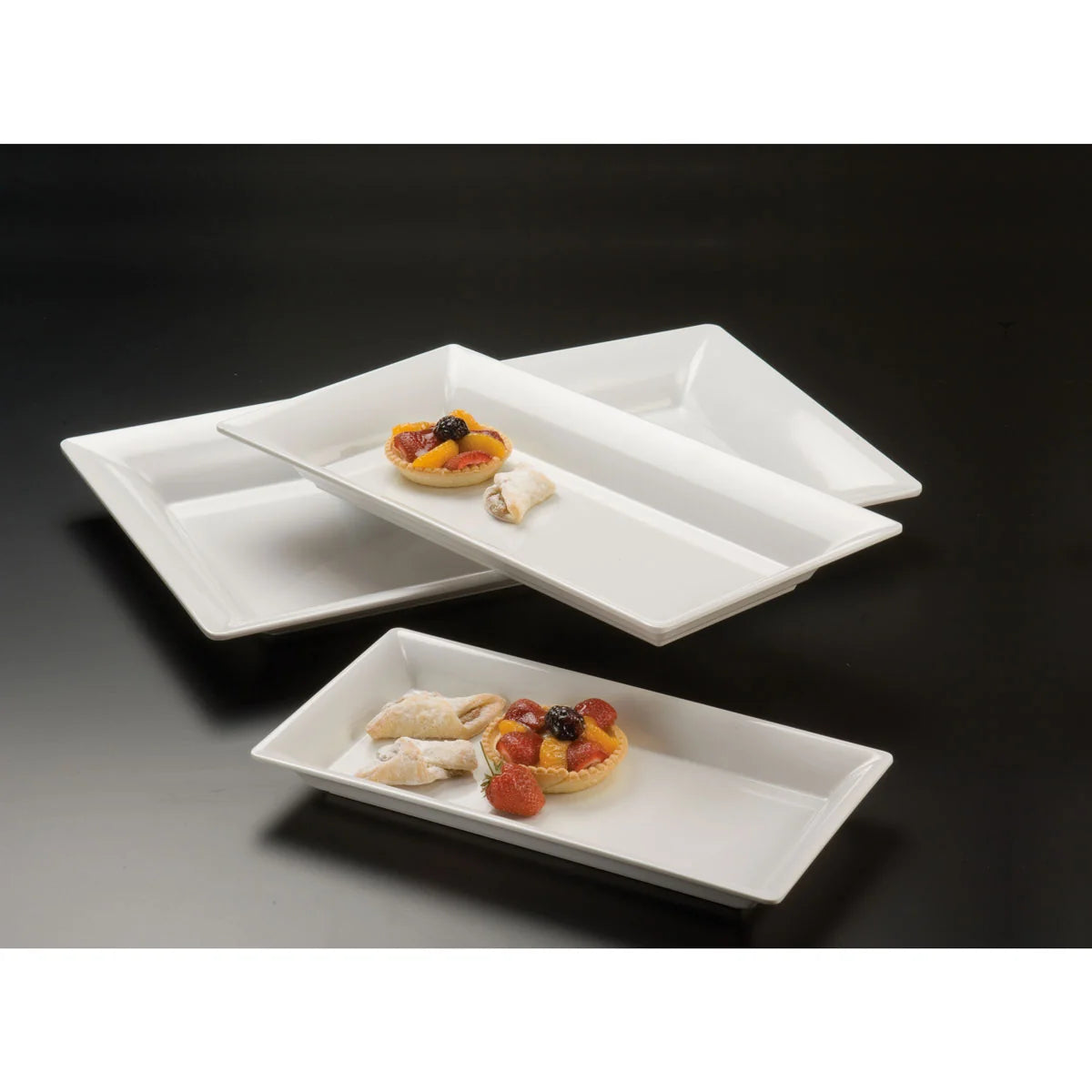 American Metalcraft MEL19 Endurance Rectangular White Melamine Platter