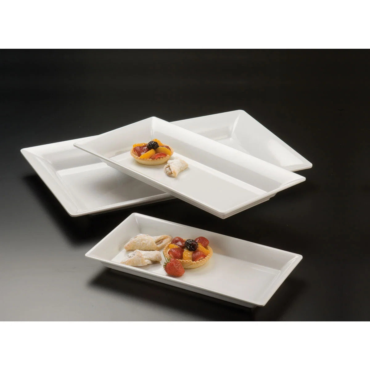 American Metalcraft MEL23 Endurance Rectangular White Melamine Platter
