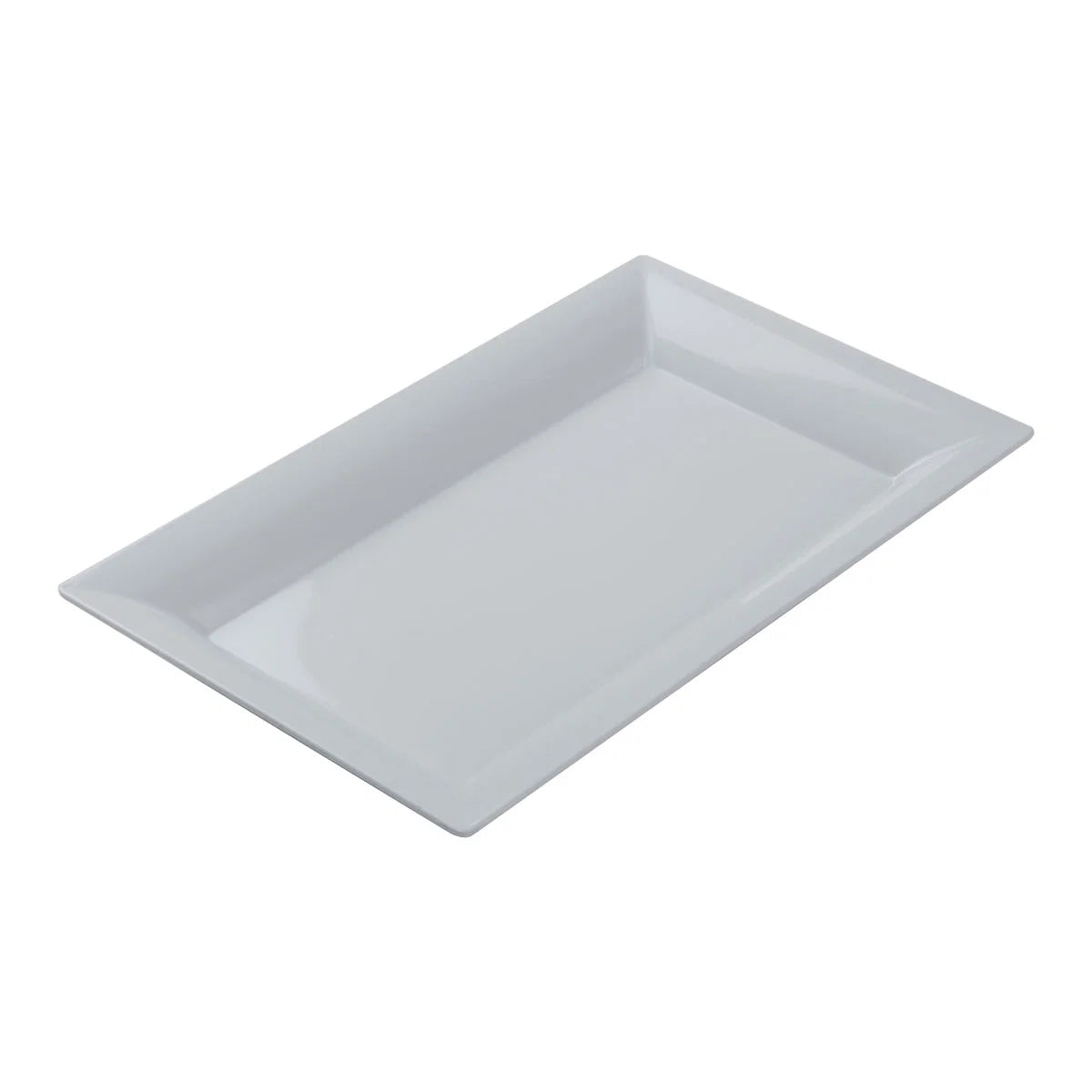 American Metalcraft MEL21 Rectangular White Melamine Platter, 21" x 13"