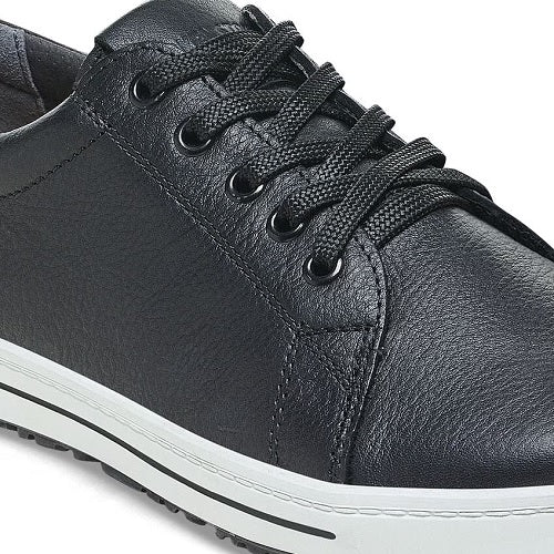 Birkenstock QO500 Sneaker, Black Leather with Black Laces, Men's 12-12.5