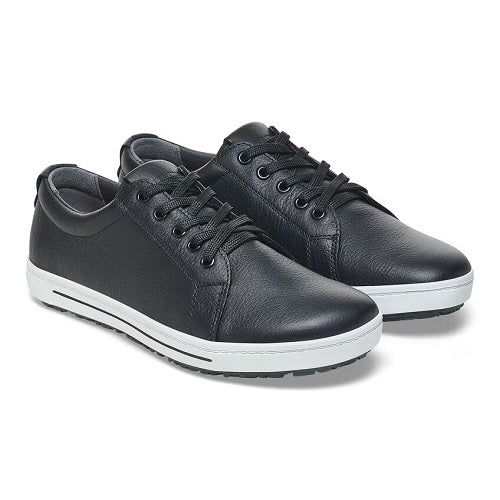 Birkenstock QO500 Sneaker, Black Leather with Black Laces, Men's 12-12.5