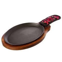 15" Cast Iron Fajita Set (Includes Wood Underliner)